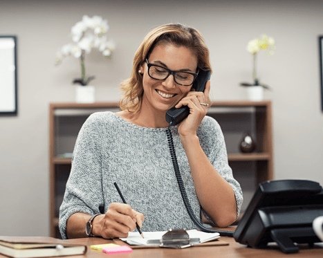 Woman answering phone