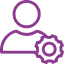 icon with a customer and settings