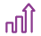 Growing bar chart with arrow up on last bar