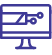 monitor with network cable on screen icon