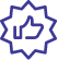 badge with thumbs up in it icon